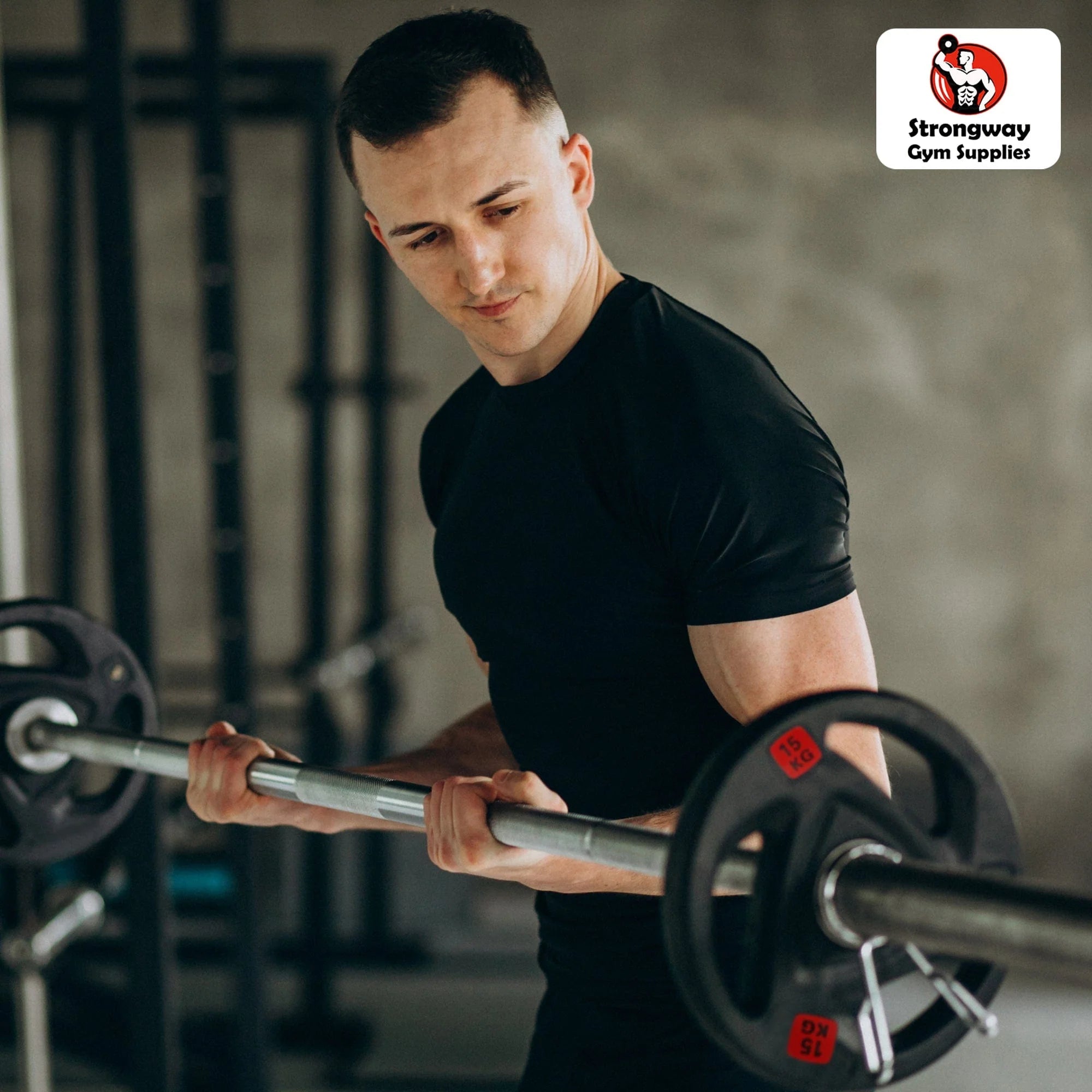 50KG / 70KG / 100KG Olympic Weight Plates + 6FT or 7FT Olympic Barbell + Adjustable Full Squat and Barbell Rack